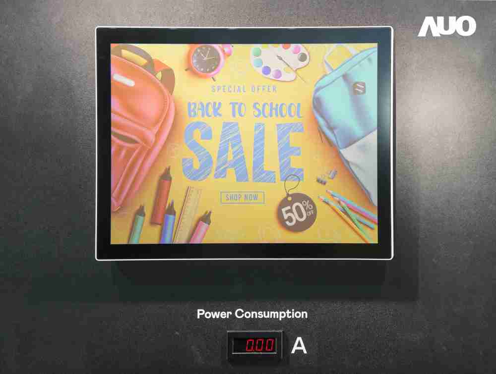 赏金国际展示胆固醇液晶超低耗能户外全彩显示器，，，，ChLC（胆固醇液晶）以双稳态技术使静态显示零功耗，，，具省电、、高彩度、、、、环保的特性，，，还整合软硬件系统解决方案，，可透过单一云端平台管理